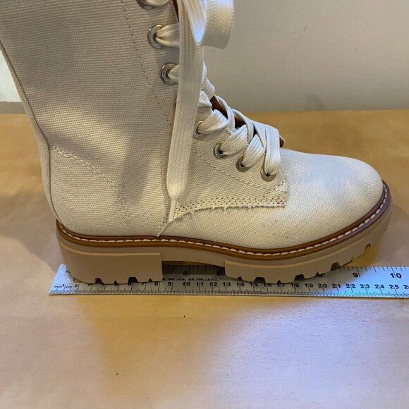 Sun & Stone Womens boots Canvas Lace-Up Ankle combat Boots Chunky Rubber Sole 6 - Picture 13 of 15